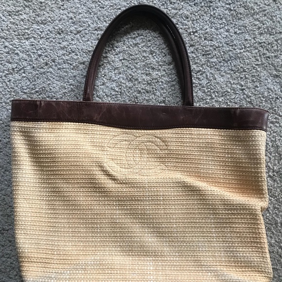 chanel straw tote